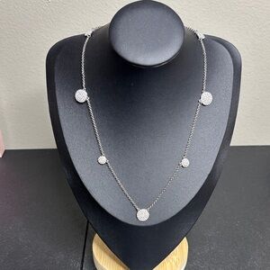 Elegant Silver Necklace with Crystal Accents